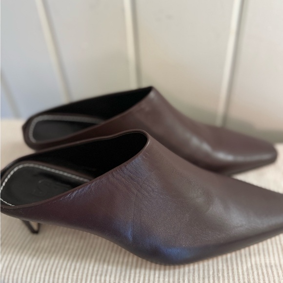 Staud Wally Espresso Brown Leather Mules - Picture 7 of 9